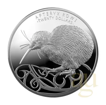 1 kilogram stříbrná mince Nový Zéland Kiwi 2020 - leštěná deska