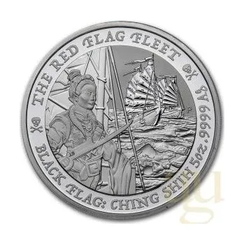 5 uncí stříbrná mince Tuvalu - Black Flag - The Red Flag Fleet 2021