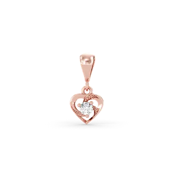 Přívěsek SOLUNA LOVESA půvabný zlatý dětský přívěsek srdíčko se zirkony růžové zlato