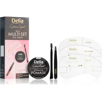 Kosmetika Delia Cosmetics Eyebrow Expert Zest sada na úpravu obočí odstín 1.1 Graphite Black 1 ks