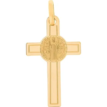 Přívěsek Argento 8A087 Zlatý přívěsek - Benediktinský kříž