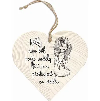 Žertovný předmět Dřevěné srdce - Andělé a přátelé