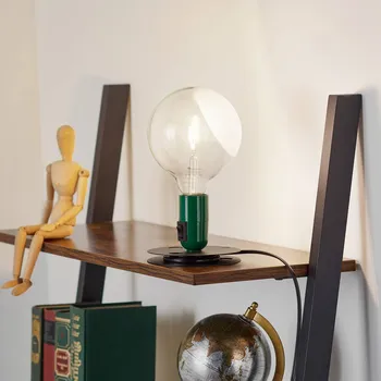 Lampička Stolní lampa FLOS Lampadina LED zelená, černá základna - Délka kabelu 230 cm černá, zelená 1 x 2 W LED - Doprava zdarma