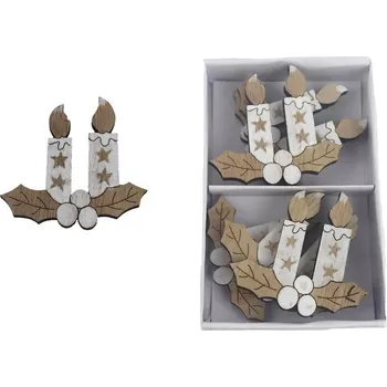 Vánoční dekorace Dekorace svíčka, 6 ks D6338-01