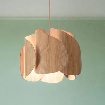 Fabas Luce Závěsné světlo Pevero z jasanu, zakřivený tvar - baldachýn - Ø 12 cm, výška 2,5 cm jasanové dřevo 1 x 40 W - Doprava zdarma