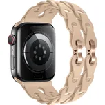 Silikonový řetízkový řemínek pro Apple Watch 42/44/45/46/49mm Barva náramku: Béžová