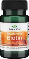 Swanson Biotin Cherry 5000 mcg 60 žvýkací tbl.