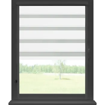 Roleta Dekodum Roleta den a noc v antracitové kazetě zatemňovací, barva látky Bílá Šířka (cm): 30, Výška (cm): Standardní (do 150 cm), Strana mechanismu: Práva