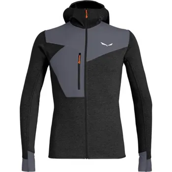 Pánská mikina mikina Salewa Puez 2 Dry L/S Hood Full-Zip Tee, black out melange - vel. XL 116790