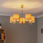 Argon Lustr Polo, 5ramenný, béžový/tmavý mosaz - Stínidlo - Ø 6 cm, výška 7,5 cm; stínidla na lampu - Ø 18,5 cm, výška 16 cm béžová, tmavá mosaz 5 x 15 W LED - Doprava zdarma