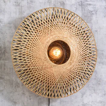 Lampička GOOD & MOJO Kalimantan stěna, přírodní/černá, Ø 60 cm - Nástěnný držák - Ø 12 cm, výstupek 2,5 cm; délka kabelu 250 cm příroda 1 x 60 W - Doprava zdarma