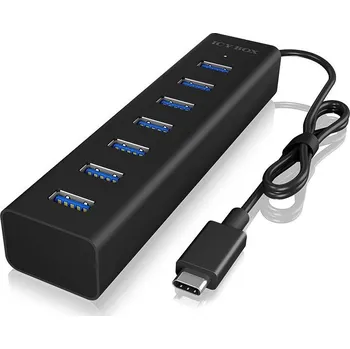 USB hub ICY BOX 7 portů USB-C® (USB 3.1) Multiport hub černá