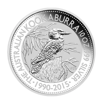 10 uncí stříbrná mince Austrálie Kookaburra 2015