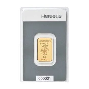 5 gramů zlatý slitek Heraeus