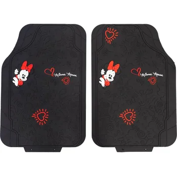Držák do auta Sada rohoží do auta Minnie Mouse CZ10901 PVC Černá Přední Univerzální (2 ks)