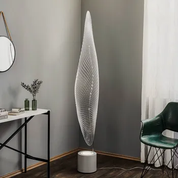 Lampička Designová stojací lampa Artemide Cosmic Leaf - Ø základny 22 cm průhledný, ocelový 1 x 8,5 W LED - Doprava zdarma