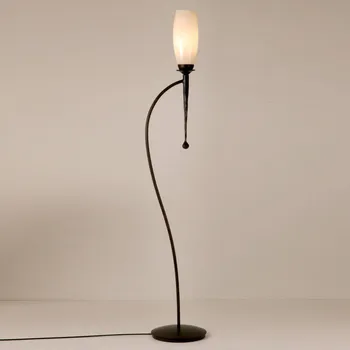 Lampička Menzel Chateau stojací lampa s opálovým stínidlem - stínidlo Ø 8 cm hnědo-černá, bílá 1 x 100 W - Doprava zdarma