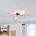 Stropní svítidlo LED Lindby Manel, černé, železné, délka 60 cm - Ø stínidel 11 cm; Ø stříšky 12 cm černá, bílá LED 20 W celkem - Doprava zdarma