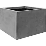 Pottery Pots Venkovní květináč čtvercový Jumbo middle high L, Grey (barva šedá), kolekce Natural, kompozit Fiberstone, d 90 cm x š 90 cm x v 60 cm, objem cca 469 l