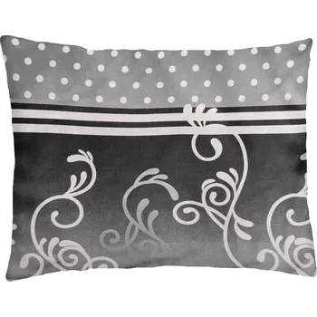 Povlečení XPOSE® Bavlněný povlak na polštář EMANUELA - černý/šedý 70x90 cm, Bavlna + Prodloužená možnost vrácení zboží do 50 dnů