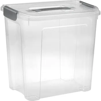 Úložný box Tontarelli Úložný box COMBI 30L s víkem, rukojetí a klipy stříbrná/transparent 8034376AL6 8034376AL6