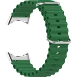 Vroubkovaný řemínek s přezkou pro Google Pixel Watch Barva náramku: Zelená