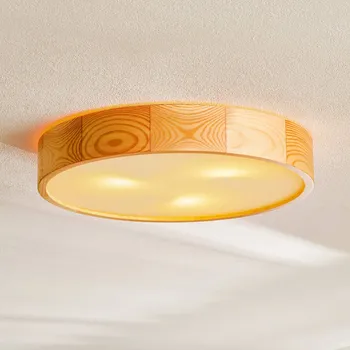 TEMAR LIGHTING Stropní svítidlo Cleo, Ø 47,5 cm, 4 světla, borovicové dřevo, E27 borovice 4 x 24 W - Doprava zdarma
