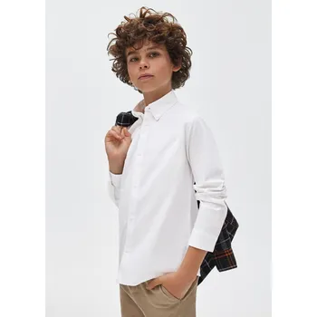 Oblečení a móda Mayoral Chlapecká společenská košile 874 bíla, modrá Rozměr: 166 (16 let)