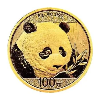 8 gramů zlatá mince China Panda 2018