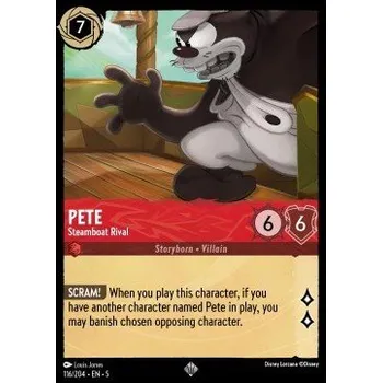 Sběratelská karetní hra Lorcana SSK 116/204 Pete - Steamboat Rival - Shimmering Skies Stav: Near Mint, Verze: NORMAL