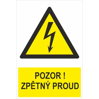 Pozor! Zpětný proud samolepící vinylová fólie 300x200 mm