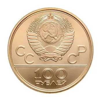 Sběratelství 1/2 unce zlatá mince 100 Rubel Russland Olympiade Moskau