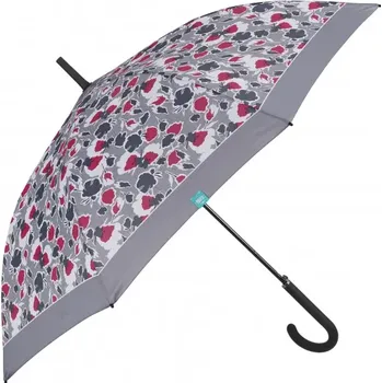 Deštník PERLETTI Time, Dámský holový deštník Floreale / šedý lem, 26306
