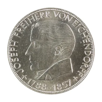 5 DM stříbrná mince Eichendorff BRD