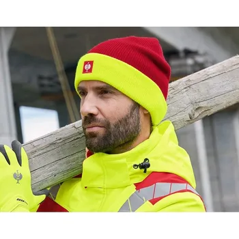 Čepice Pletená čepice e.s.motion 24/7 červená/výstražná žlutá Strauss