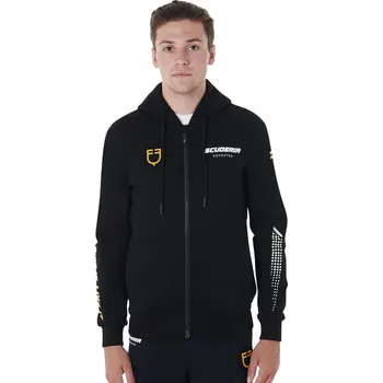Pánská mikina EQUESTRO Mikina Scuderia Equestro, se zipem, pánská, černá XXL