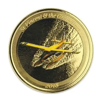 Sběratelství 1 unce zlatá mince EC8 St. Vincent & The Grenadines - Seaplane 2018 coloriert