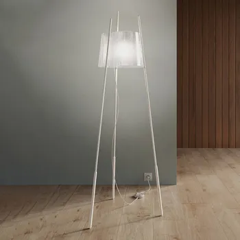 Lampička kdln Stojací lampa Tyla, bílá, výška 165 cm, stmívač bílá, průhledná 1 x 70 W - Doprava zdarma