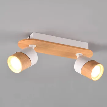 Lampička Trio Lighting Stropní bodové světlo Aruni ze dřeva 2 zdroje bílá bílá, světlé dřevo 2 x 10 W - Doprava zdarma