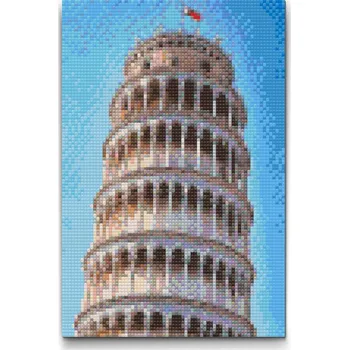 Diamantové malování Diamantové malování - Šikmá věž z blízka Velikost: 20x30cm, Rámování: Pouze srolované plátno, Diamanty: Čtvercové