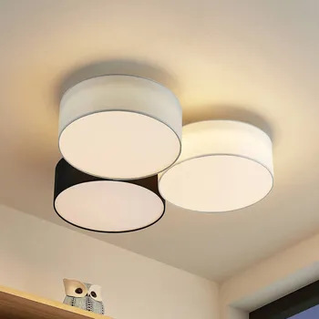 Lindby Janita LED stropní svítidlo, 3 světla, tříbarevné - Stropní držák - Ø 20 cm, výška 4 cm; jednoduché stínidlo - Ø 30 cm, výška 10 cm šedá, černá, bílá LED 40 W celkem - Doprava zdarma