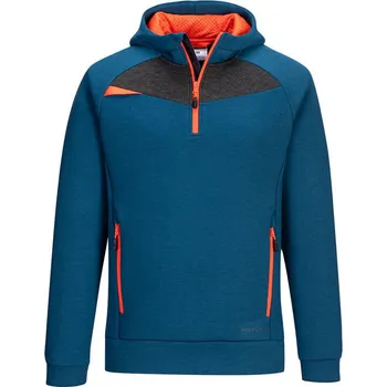 pracovní mikina PORTWEST Mikina DX467 s kapucí, krátký zip POR-DX467MBRXXL 2XL Modrá metro