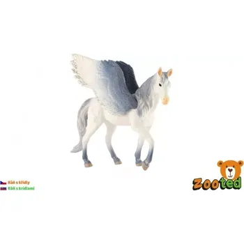 Figurka ZOOted Kůň s křídly bílo-šedý zooted plast 14 cm
