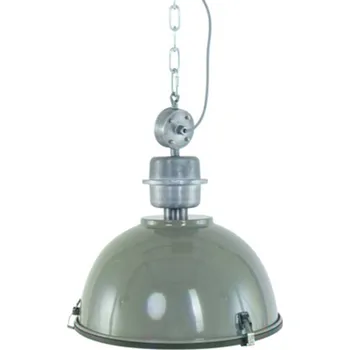 Steinhauer Bikkel - olivové průmyslové závěsné světlo olivově zelená, stříbrnošedá, satinovaná 1 x 60 W - Doprava zdarma
