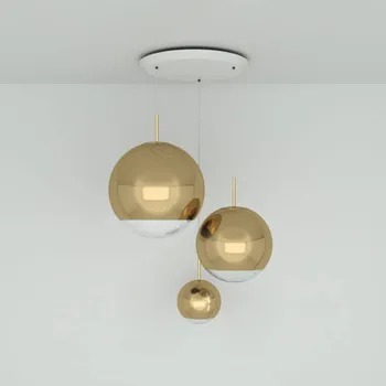 Tom Dixon Mirror Ball Range Round 3 zdroje zlatá - délka baldachýnu 58 cm zlatá, transparentní 3 x 6 W LED - Doprava zdarma