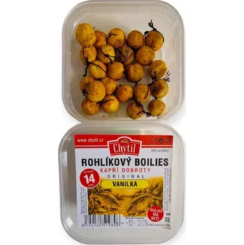 Boilies Rohlíkový boilies 14 mm, 32 g Vanilka (Boilies na rychlé chytání)