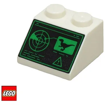 Stavebnice LEGO LEGO® Potištěné dílky LEGO Radar, Dinosaurus 2x2 Jurassic Park, Potištěná Střecha 3039pb152