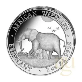 2 unce stříbrná mince Somálsko slon 2022