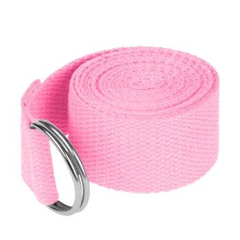 Popruh na jógu, cvičební pás, růžový, REBEL ACTIVE