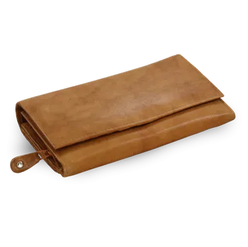 Světle hnědá dámská psaníčková kožená peněženka s klopnou dp_2